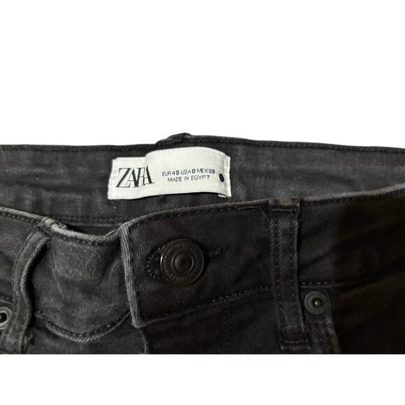 Zara Black Skinny Ankle Jeans - Size 8 - Picture 4 of 4
